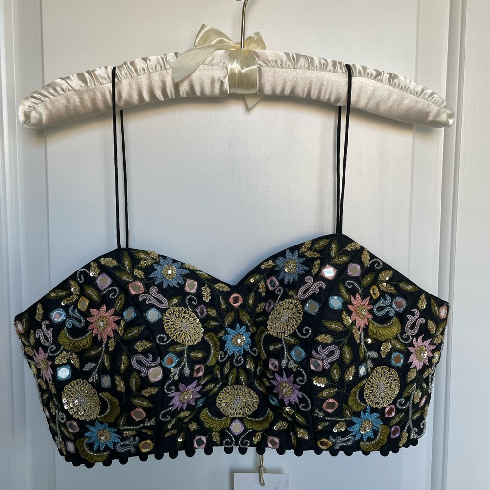 Priti Sahni - hand embroidered bustier top